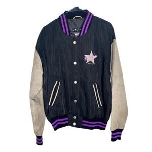 Converse Vintage 90s Mens S Magic Johnson Suede Bomber Jacket Varsity Lakers NBA